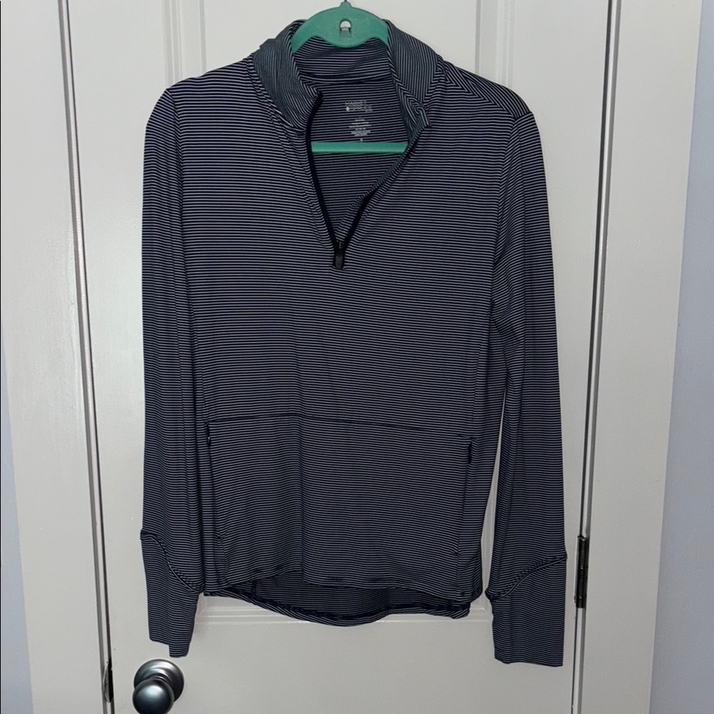 Striped Navy Pullover Hoodie